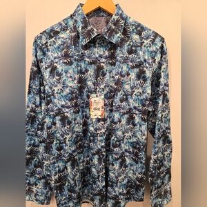 Robert Graham Nwt Men's Blue Floral Shirt
